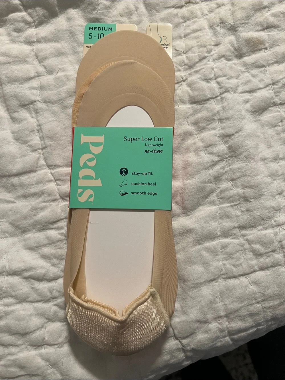 Peds Super Low Cut No-Show Footies in Nude
